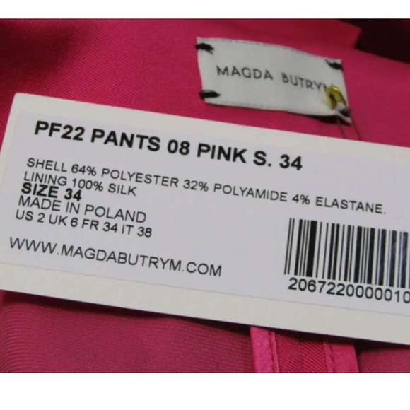 NEW Magda Butrym Wide leg tailored pants in fuchsia - Picture 4 of 4